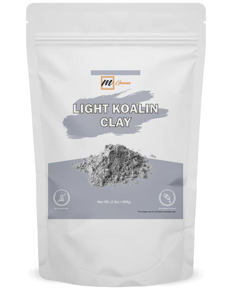 mGanna 100 Natural Light Kaolin Clay Powder 2 Pound for Facial Masks Creams Face Masks and Soap Making 2 LBS  908 GMS